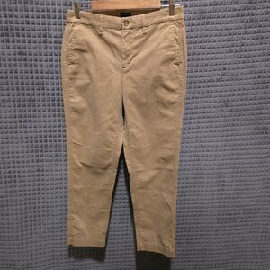 JCrew HighRise Khaki Pants Slacks 32x28 Sz4 Girlfriend Chino Stretch Comfort Tan